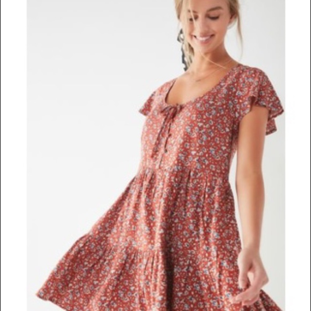 UO Floral Tiered babydoll dress